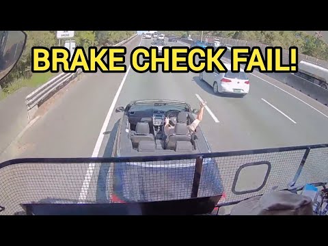 Moron Brake Checks A Semi Truck!