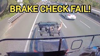 Moron Brake Checks A Semi Truck!