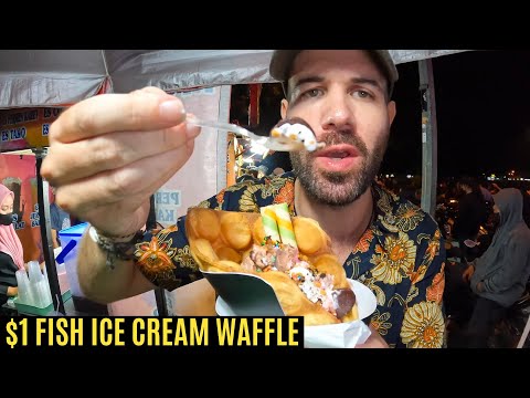 $1 Fish Ice Cream Waffle in Yogyakarta, Indonesia 🇮🇩