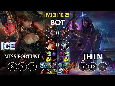 SB Ice Miss Fortune vs Jhin Bot - KR Patch 10.25