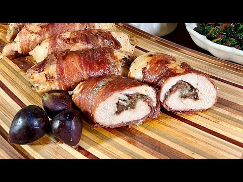 How to Make Prosciutto-Wrapped Stuffed Chicken Breasts with Figs, Rosemary + Cheese | Rachael Ray