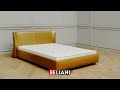 Waterbed with LED Leather PARIS 140 x 200 cm (EU Double) Gold