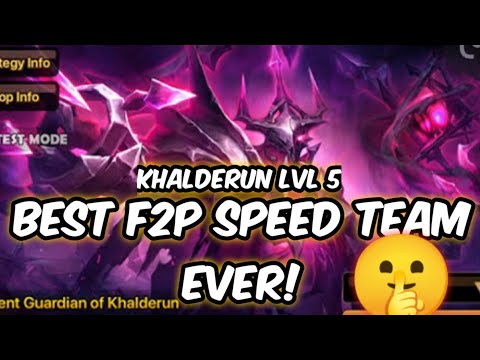 summoners war: KHALDERUN LVL 5 / SUPER SAFE F2P TEAM! / Build and grind NOW 100%!!