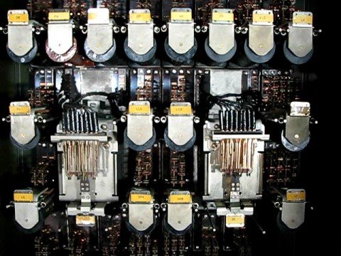 Closeup of line relays F and SR