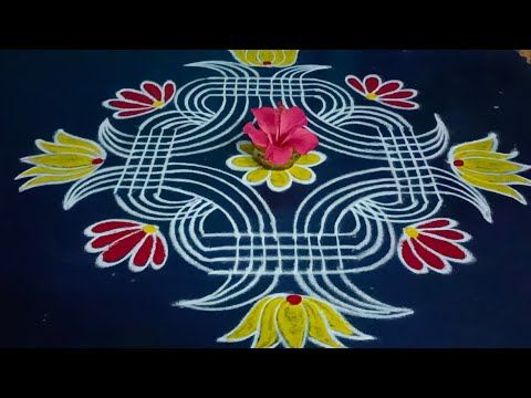 How to draw a Easy padi kolam / Dhanurmasam muggulu / Friday rangoli