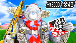 GIBRALTAR 42 KILLS AND 8000 DAMAGE WAS ABSOLUTELY AMAZING IN TWO GAMES (Apex Legends Gameplay)