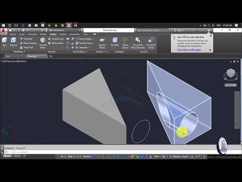 Autocad 3d Modeling | autocad 2017 tutorial full | Interfere | Slice | Thicken | Lesson 52