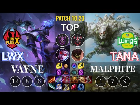 FPX Lwx Vayne vs JAG TaNa Malphite Top - KR Patch 10.23