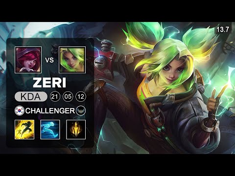 Zeri vs Xayah ADC - KR Challenger - Patch 13.7 Season1 3