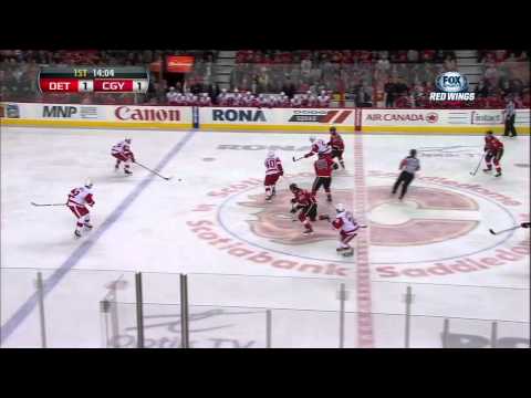 Alex Tanguay goal 1-1 Mar 13 2013 Detroit Red Wings vs Calgary Flames NHL Hockey