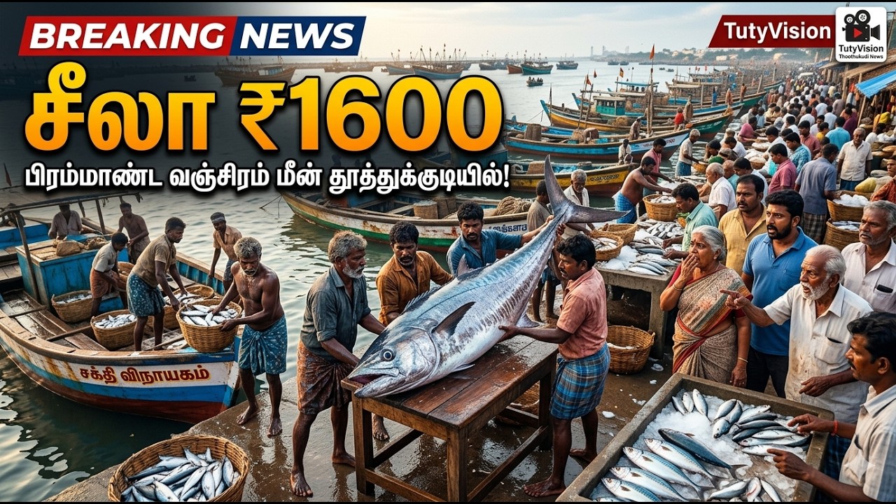 தூத்துக்குடியில் மீன் விலை உச்சம்..! சீலா கிலோ ₹1600; மீன் மார்க்கெட்டில் மக்கள் கூட்டம் அலைமோதல்..!