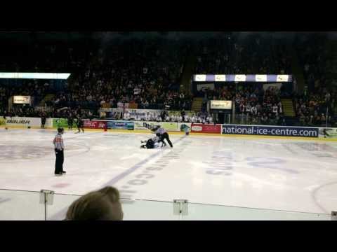 Leigh Salters Nottingham Panthers v's Adam Keefe Belfast Giants EIHL Ice hockey fight