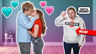KISSING My GIRLFRIEND To See How My MOM REACTS **C