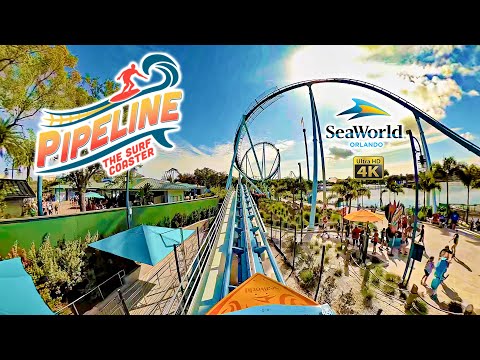 Pipeline The Surf Coaster On Ride Front Seat 4K POV SeaWorld Orlando 2024 03 13