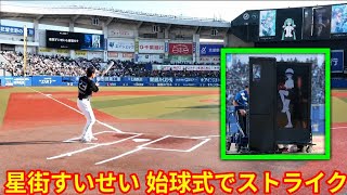 星街すいせい、始球式で快投!球場スピードガンは105キロ記録【星街すいせい】#星街すいせい #始球式 #VTuber #ホロライブ #野球 #ストライク
