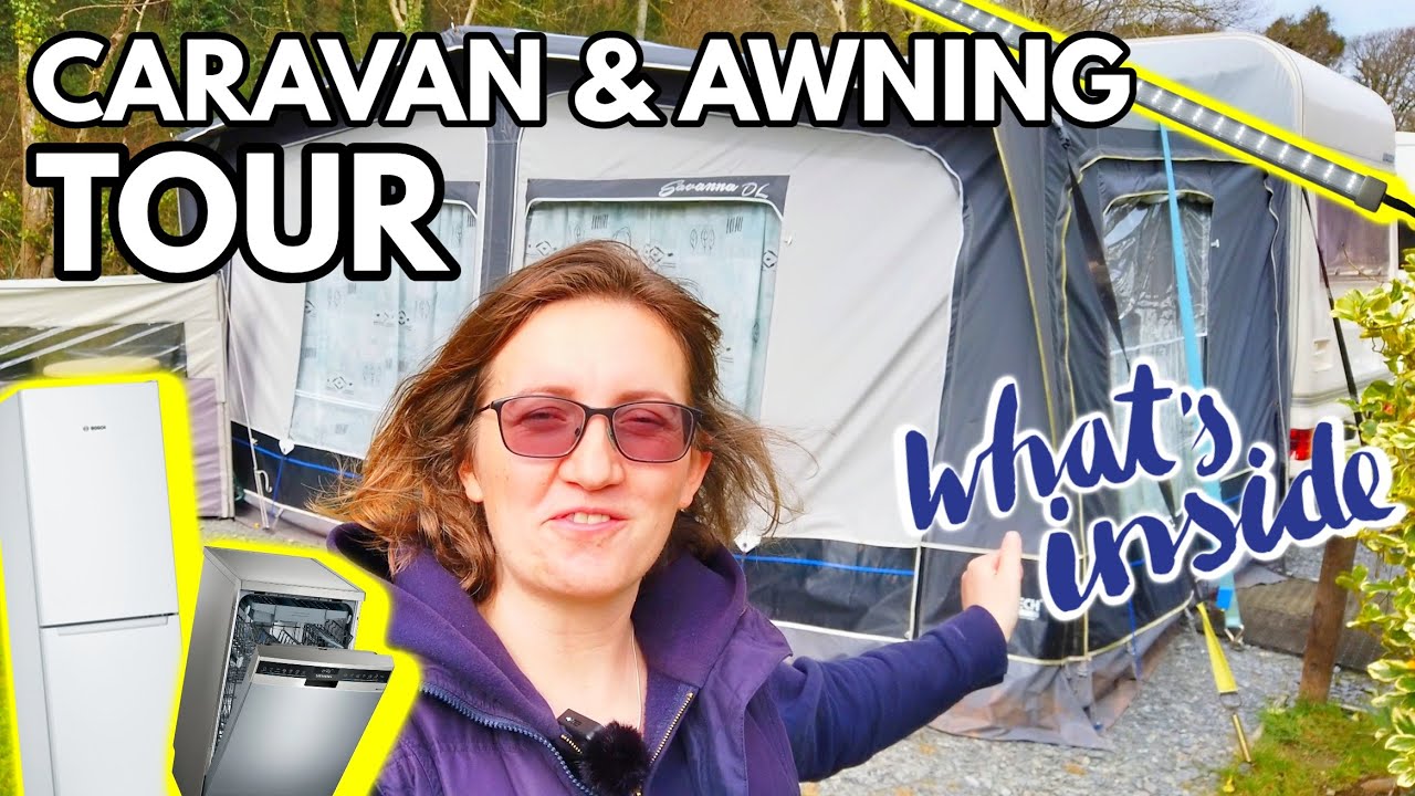 #17 CARAVAN and AWNING TOUR | How we organise space and live in a caravan full time. What's inside..