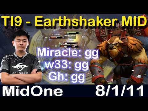 [TI9] MidOne - Earthshaker MID vs w33 | Team Secret vs Team Liquid | Dota 2