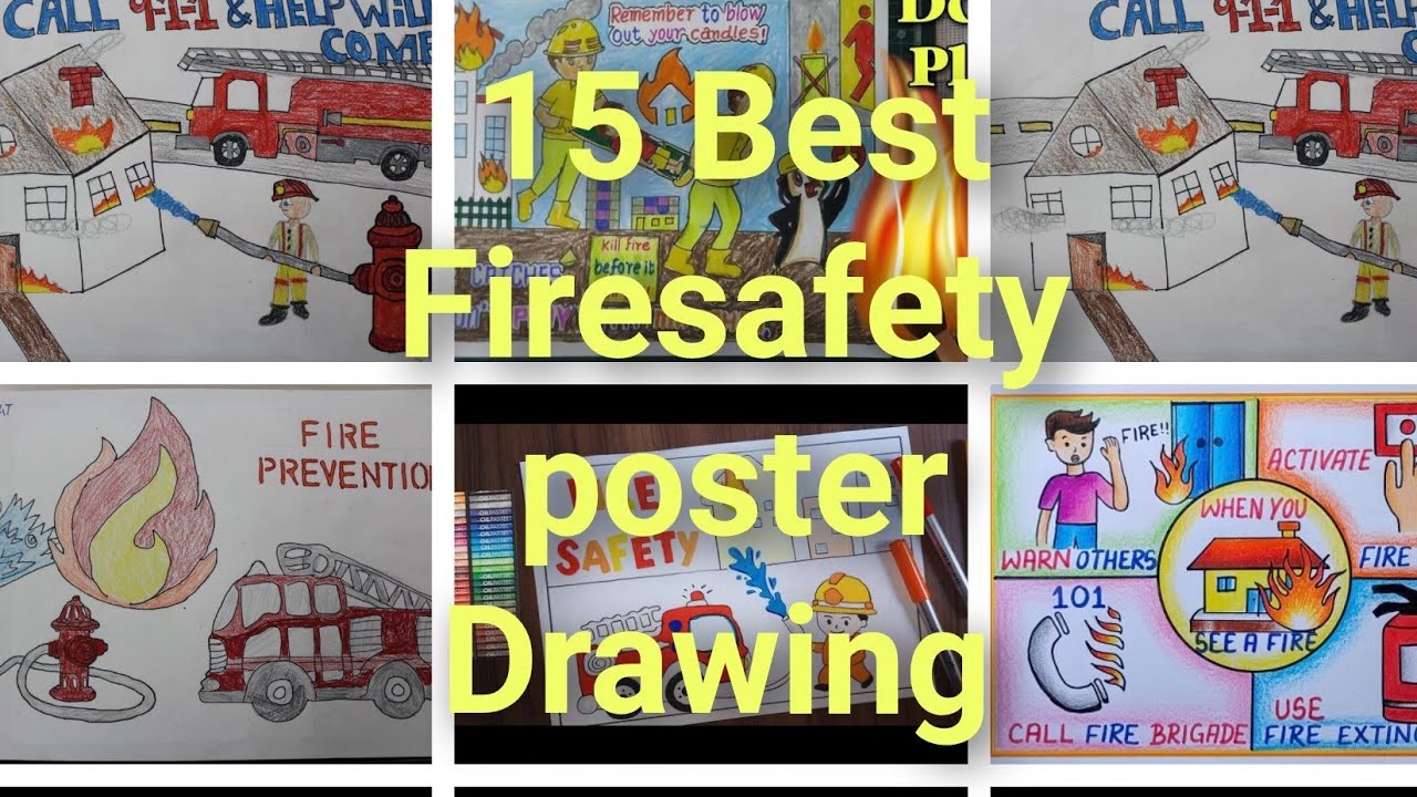 International firefighters day poster drawing | Poster on Fire Safety |How to Draw Fire Safety tools
