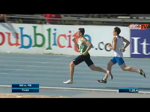 Finale 800 metri - Campionato Italiano Promesse 2019 - Simone Barontini vince con 1.47.90
