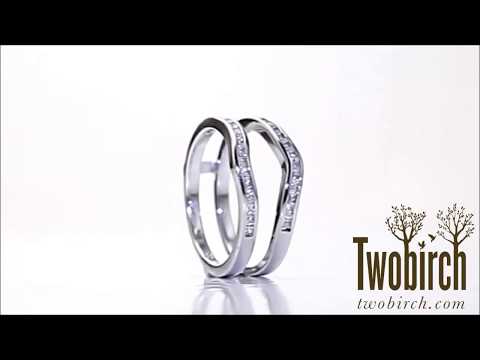0.54ct. Princess Cut Channel Set Ring Guard - TwoBirch TB-GUARD-0082-WG-H