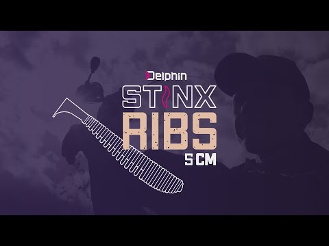 Виброхвост DELPHIN B! StinxRIBS Shrimp / 5cm / JERKY - 20шт.