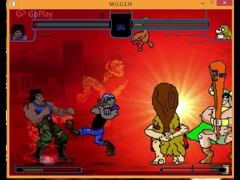 MUGEN: Rambo Vs. Captain Caveman and Popeye