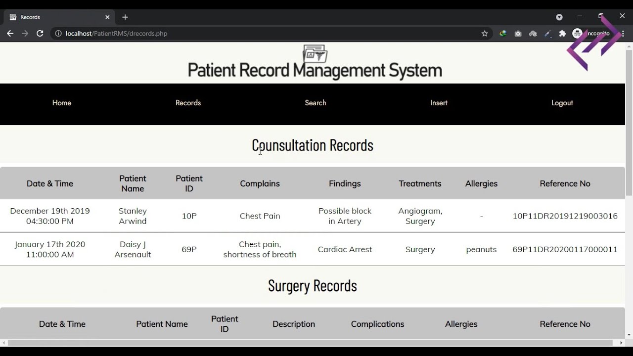 Patient Record Management System in PHP MySQL with Source Code - CodeAstro