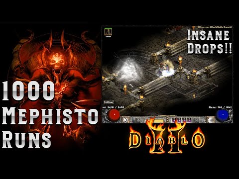 1000 Mephisto runs with a Twist!!  Insane RNG - Diablo 2