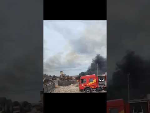 Caminhão tomba e provoca incêndio às margens da BR-364 em Jaciara