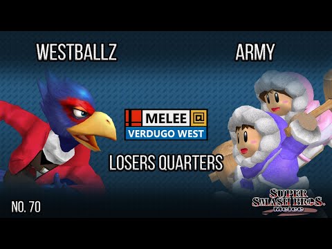 Melee @ Verdugo #70 - Westballz (Falco) VS ARMY (Ice Climbers) - SSBM - Losers Quarters