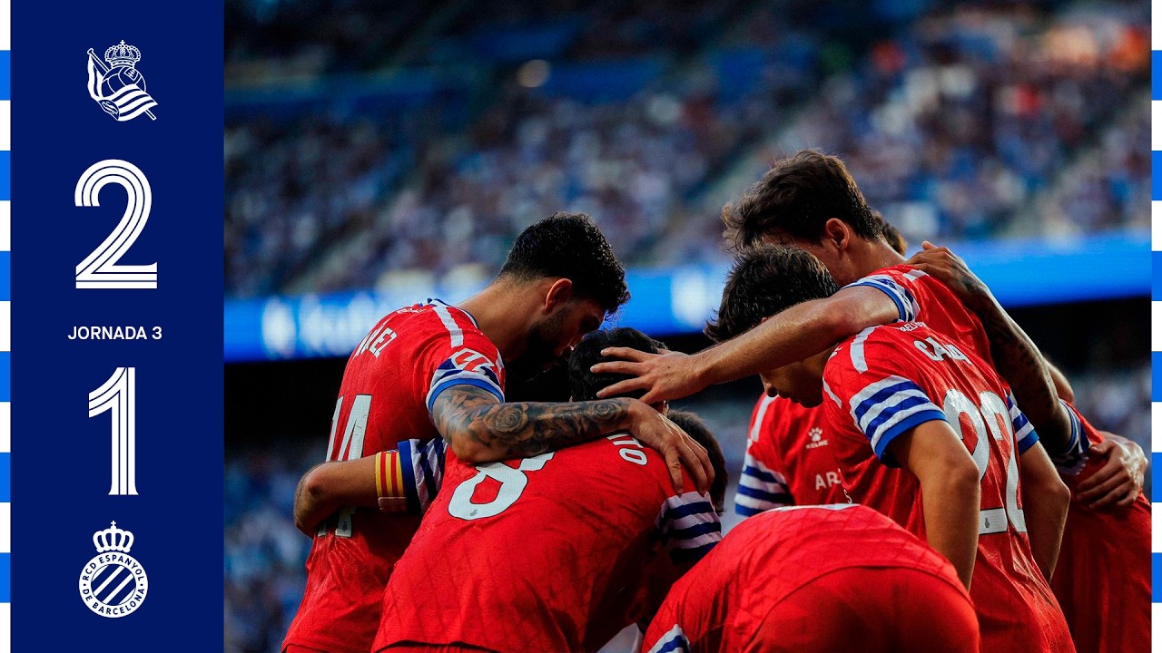 Real Sociedad de Fútbol 2 - 1 RCD Espanyol de Barcelona highlights