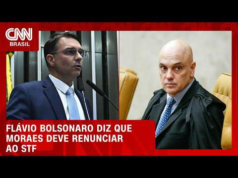 Flávio Bolsonaro diz que Moraes deve renunciar ao STF após revelação sobre contrato | HORA H