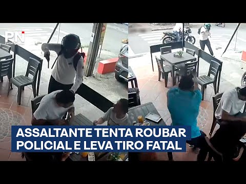 Policial reage a assalto em restaurante e atira em criminosos