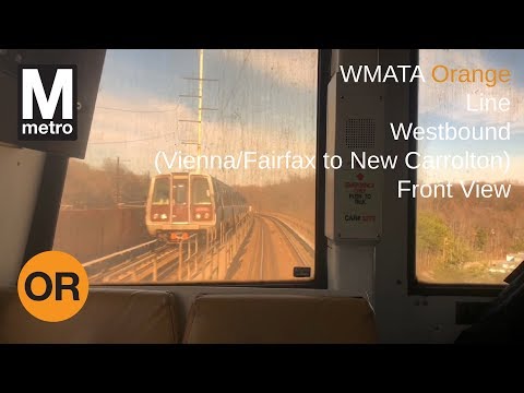 DC Metro (WMATA) Orange Line Eastbound (Vienna/Fairfax to New Carrollton) Full Ride (Front View)