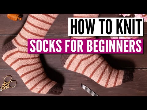 How to knit socks for beginners -  Step by step tutorial (really easy pattern)
