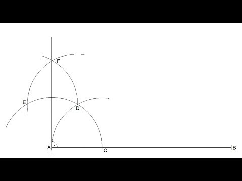 How to draw a perpendicular line from the end of a line using a compass