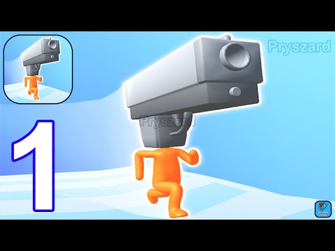 Gun Head Run - Gameplay Walkthrough Part 1 Levels 1-15 Split Gun Run 3D (Android, iOS)