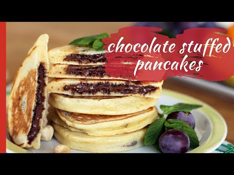 How to Make CHOCOLATE STUFFED PANCAKES