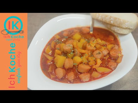 Omas Kartoffelgulasch mit Würstel, ein Klassiker unter den Rezepten | cremiges Erdäpfelgulasch
