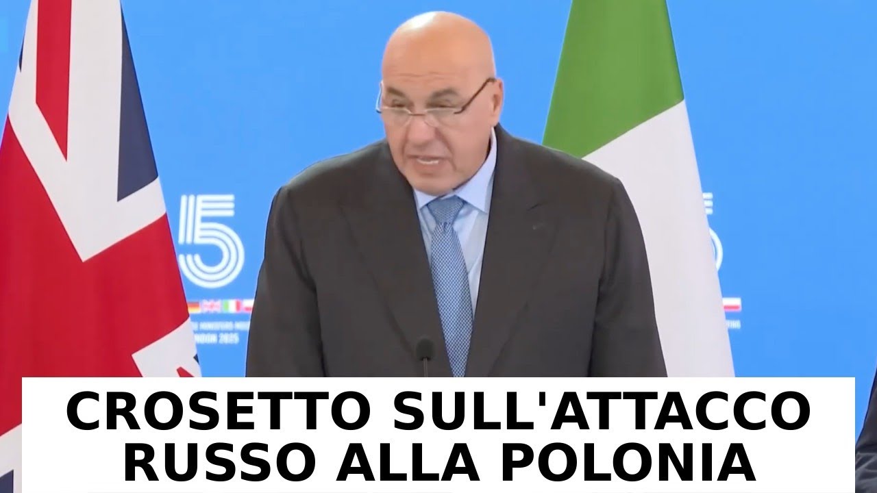 ATTACCO RUSSO ALLA POLONIA, L'INTERVENTO DEL MINISTRO DELLA DIFESA CROSETTO DURANTE LA RUNIONE "E5"