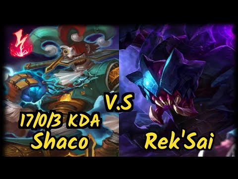 SHACO vs REK'SAI - 17/0/3 KDA JUNGLE GAMEPLAY - RU Ranked DIAMOND