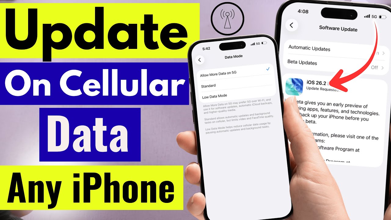 How To Update iOS 26 Using MOBILE DATA On Any iPhone