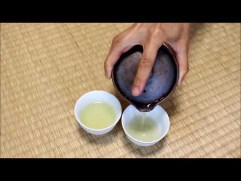 Shiboridashi shigaraki tea pot Demonstration to make Japanese Gyokuro green tea