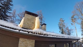 Обледенение печной трубы, ошибка при установке дымника фото