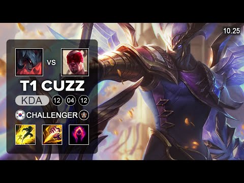 T1 Cuzz vs Haru - Aatrox Jungle vs Lee Sin - KR Challenger Patch 10.25