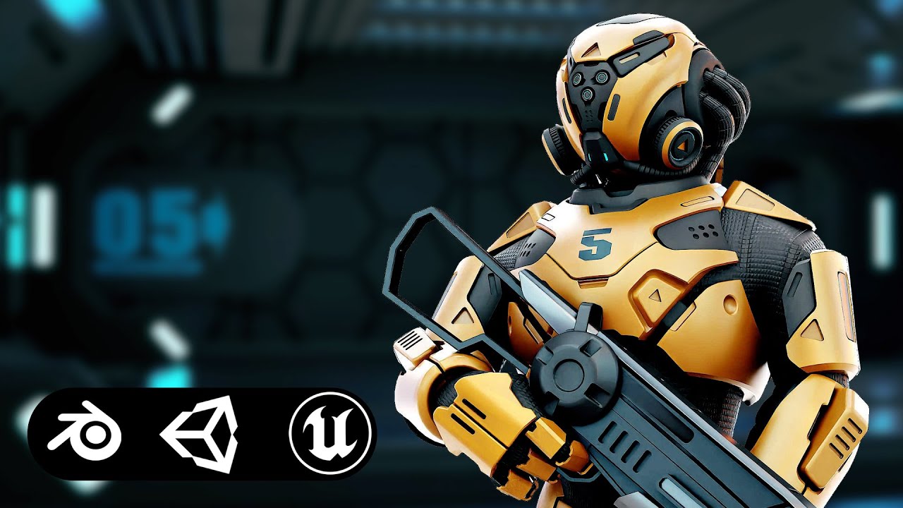 Cyborg Soldier Rx-100 Auto-Rig Pro Rigged For Mixamo Unreal Engine Unity 3D Model