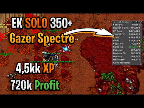 Tibia GAZERs: DIFERENÇAS HUNT ek solo com DODGE  e SEM dodge