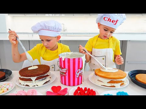 Vlad et Niki cuisinant et jouant avec maman - Histoires amusantes pour les enfants