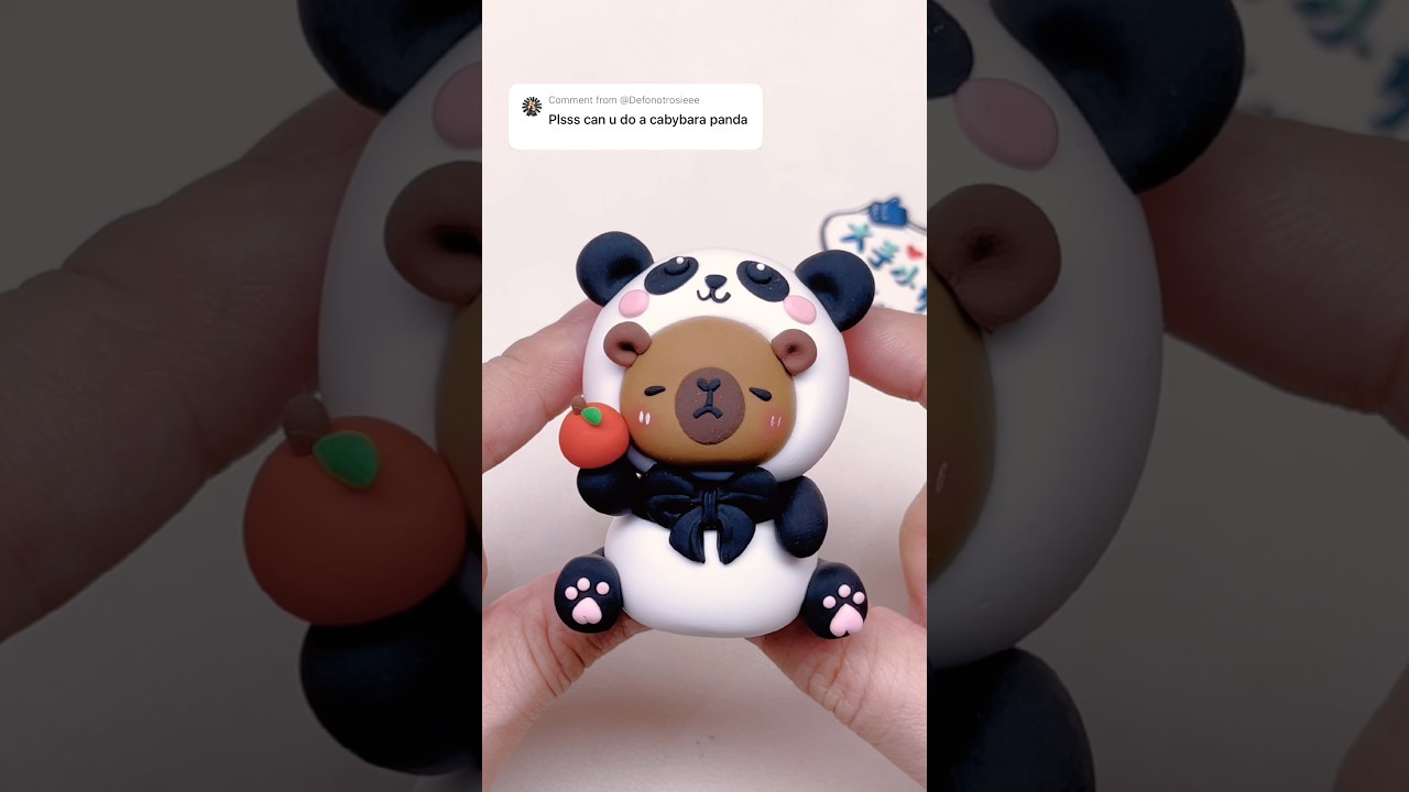 Capybara panda 🐼 #clay #clayart #capybara #shorts
