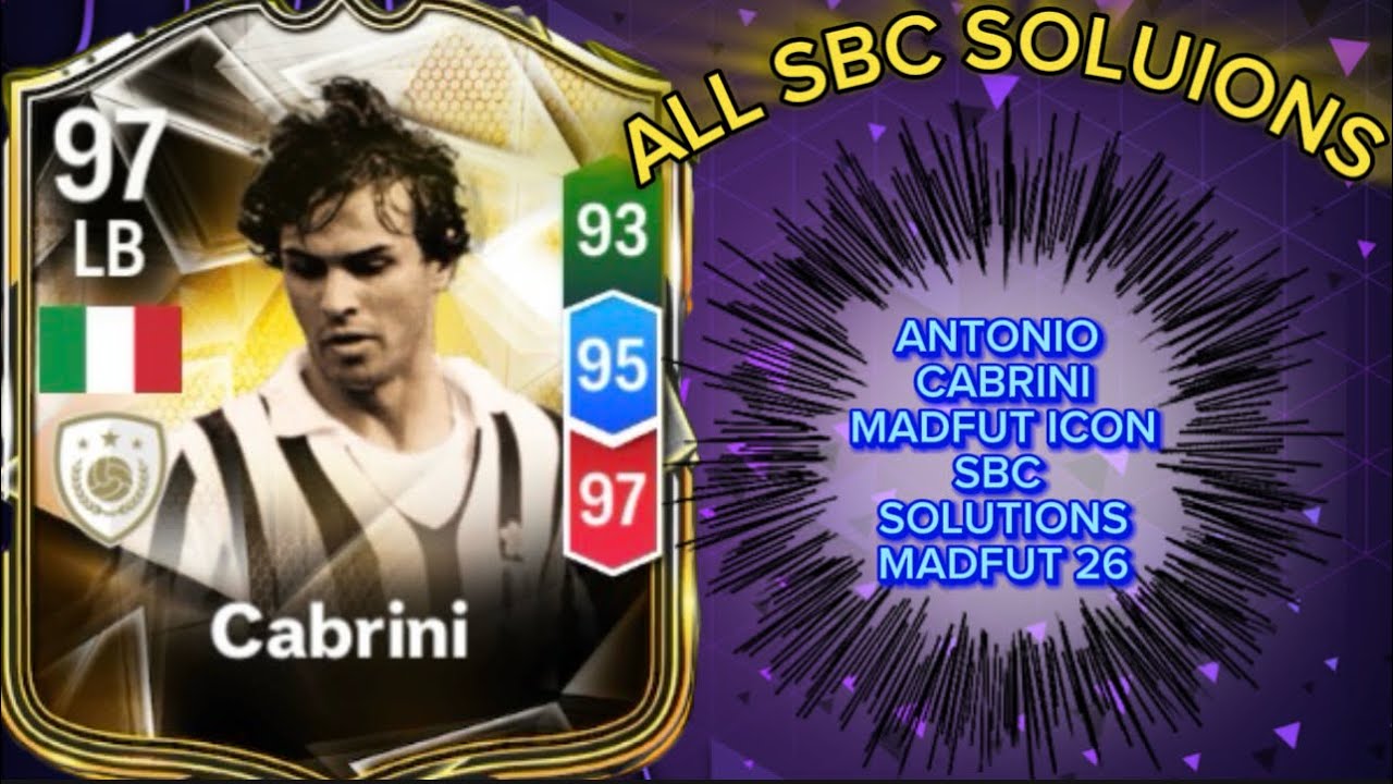 ANTONIO CABRINI 97 RATED MADFUT ICON | ALL 16 MADFUT SOLUTIONS | MADFUT SBC SOLUTION | MADFUT 26  